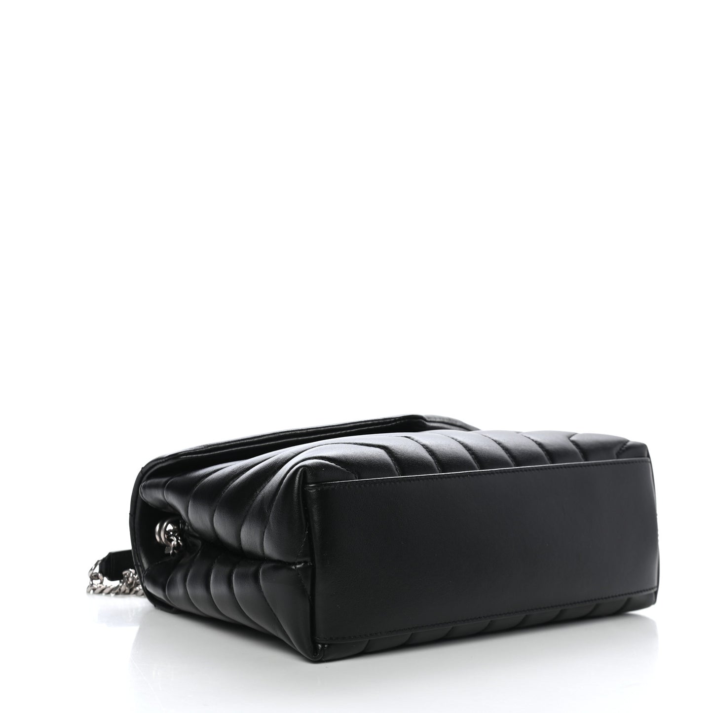 Calfskin Y Quilted Monogram Small Loulou Chain Satchel Black
