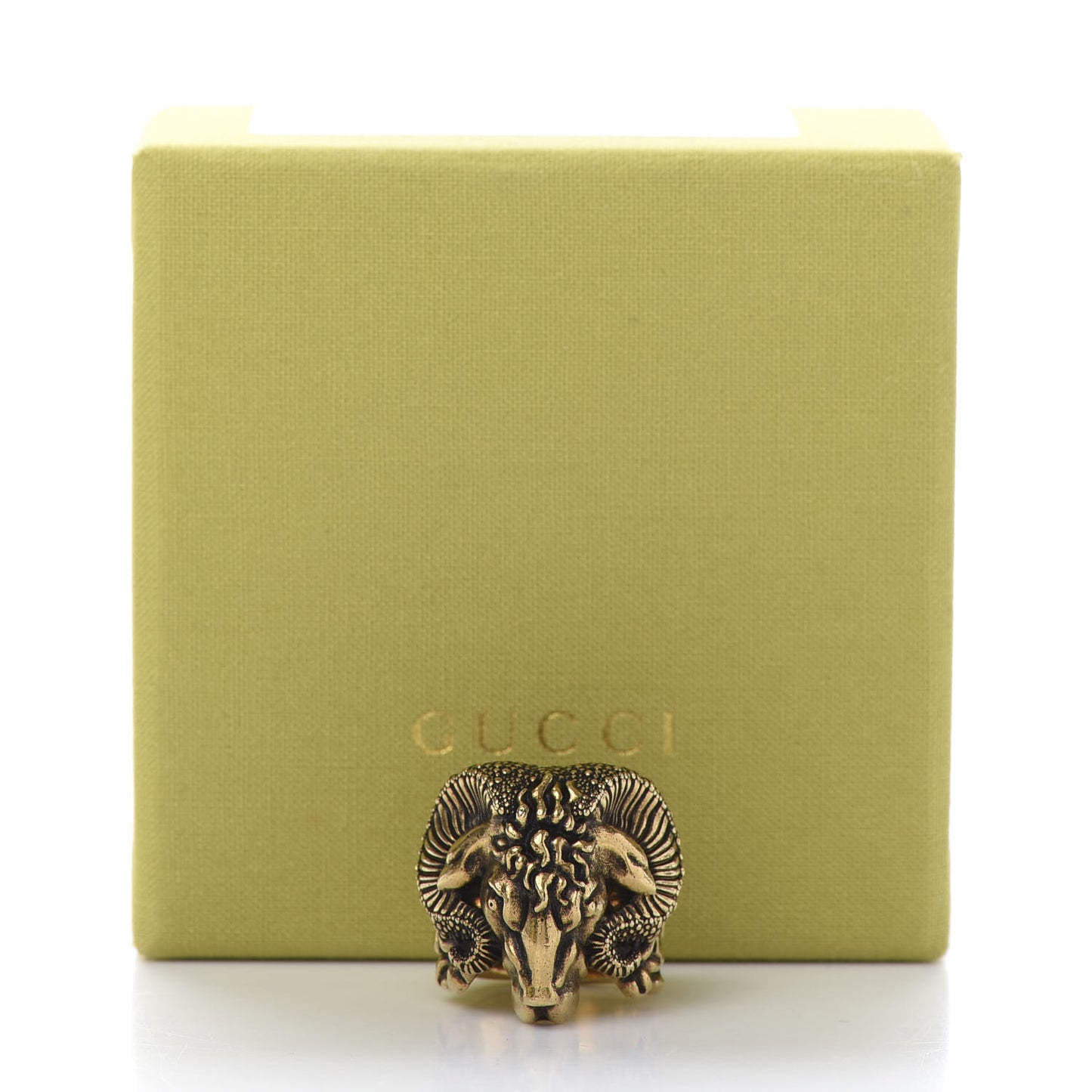 Metal Aries Ring L Aged Gold
