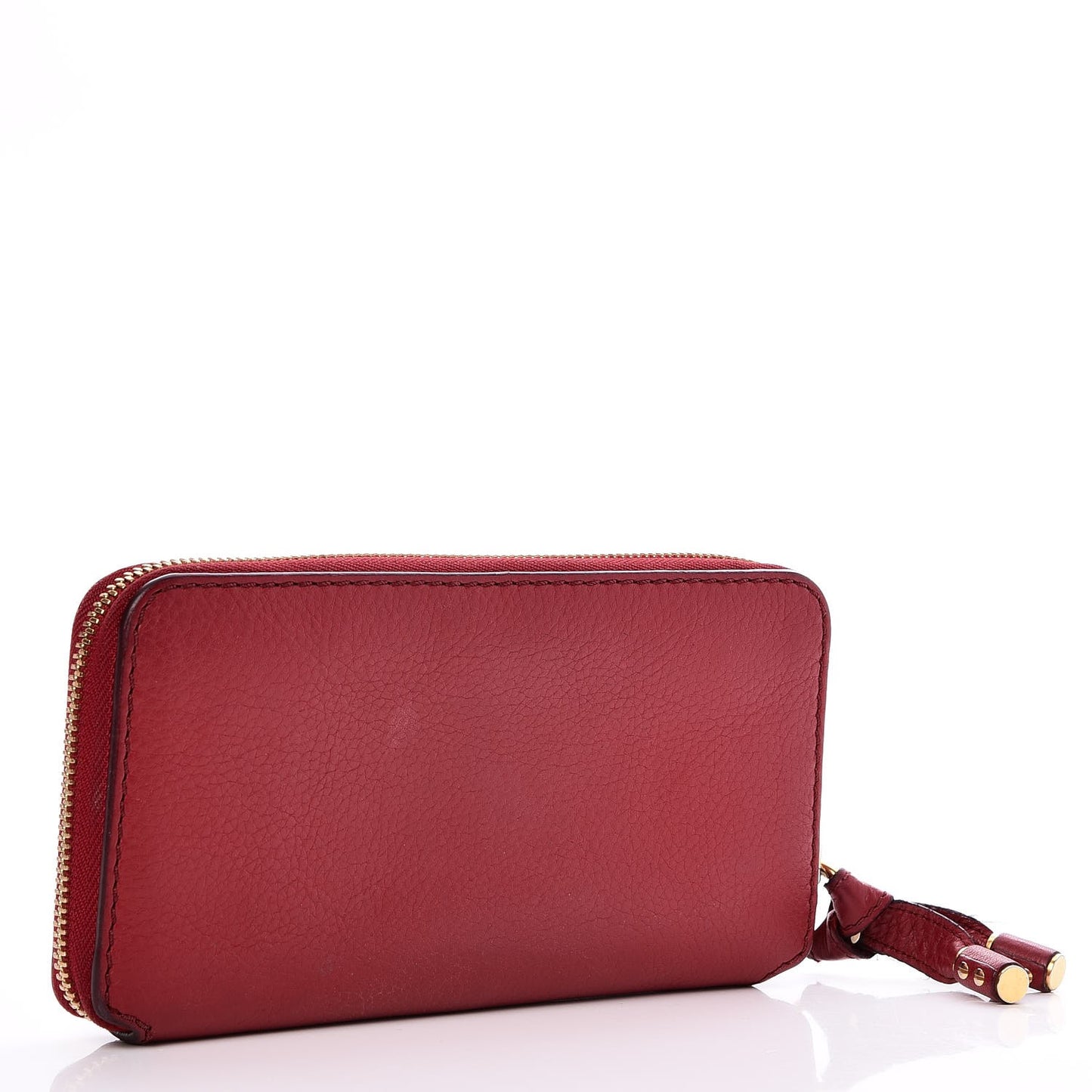 Grained Calfskin Marcie Long Zip Around Wallet Red