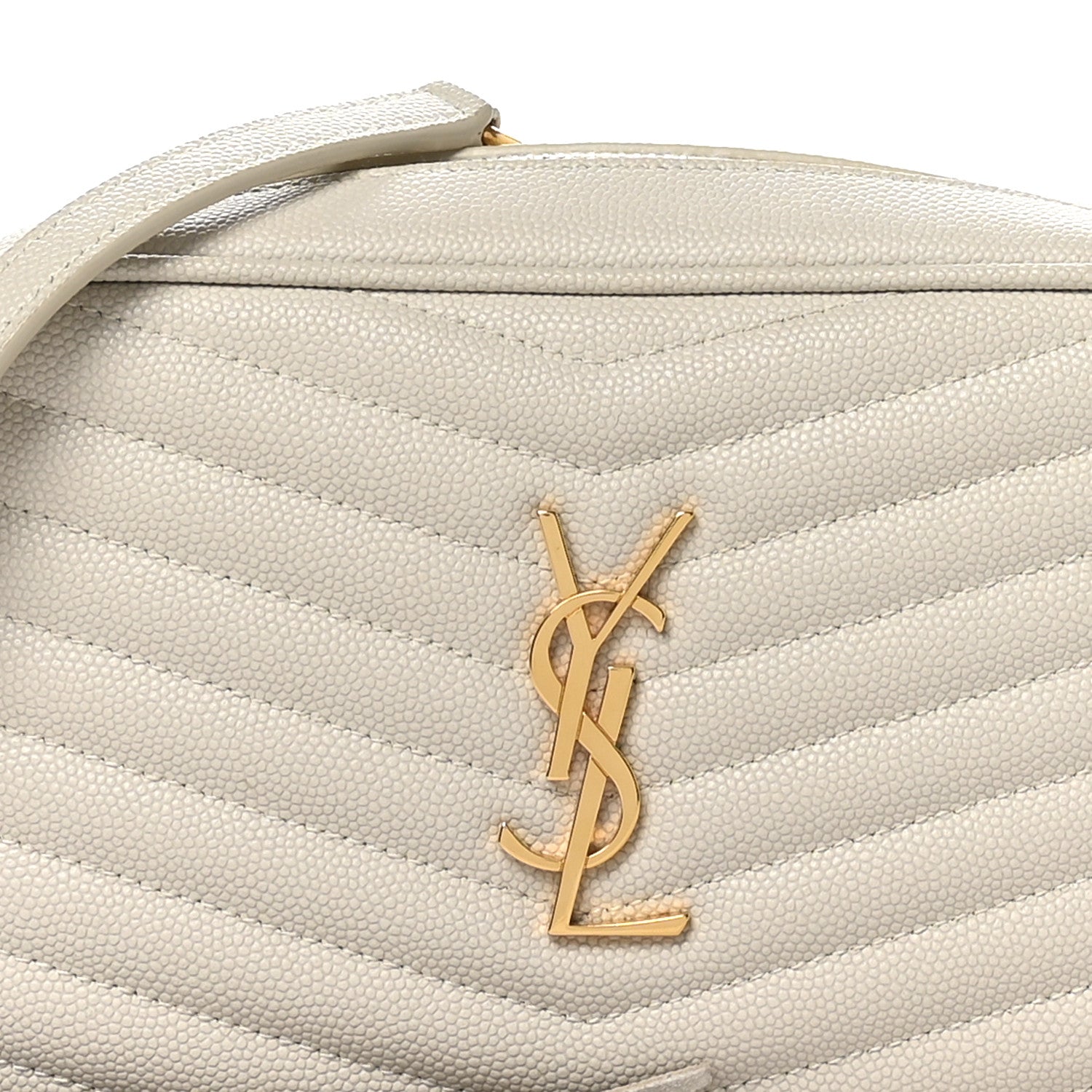 Saint Laurent Grain De Poudre Matelasse Monogram Mini Lou Camera Bag Crema Soft 8 of 10
