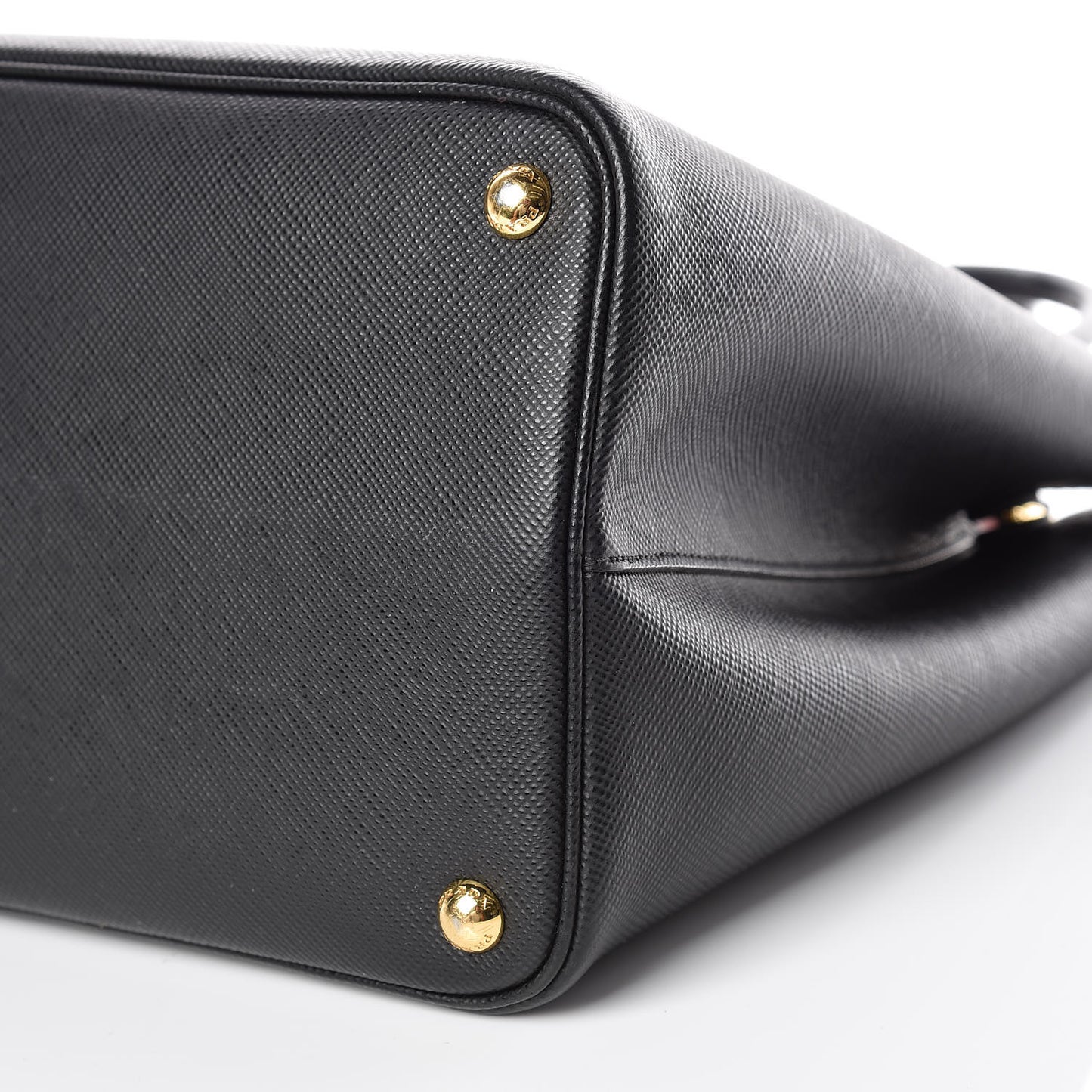 Saffiano Cuir Large Double Bag Black Fuoco