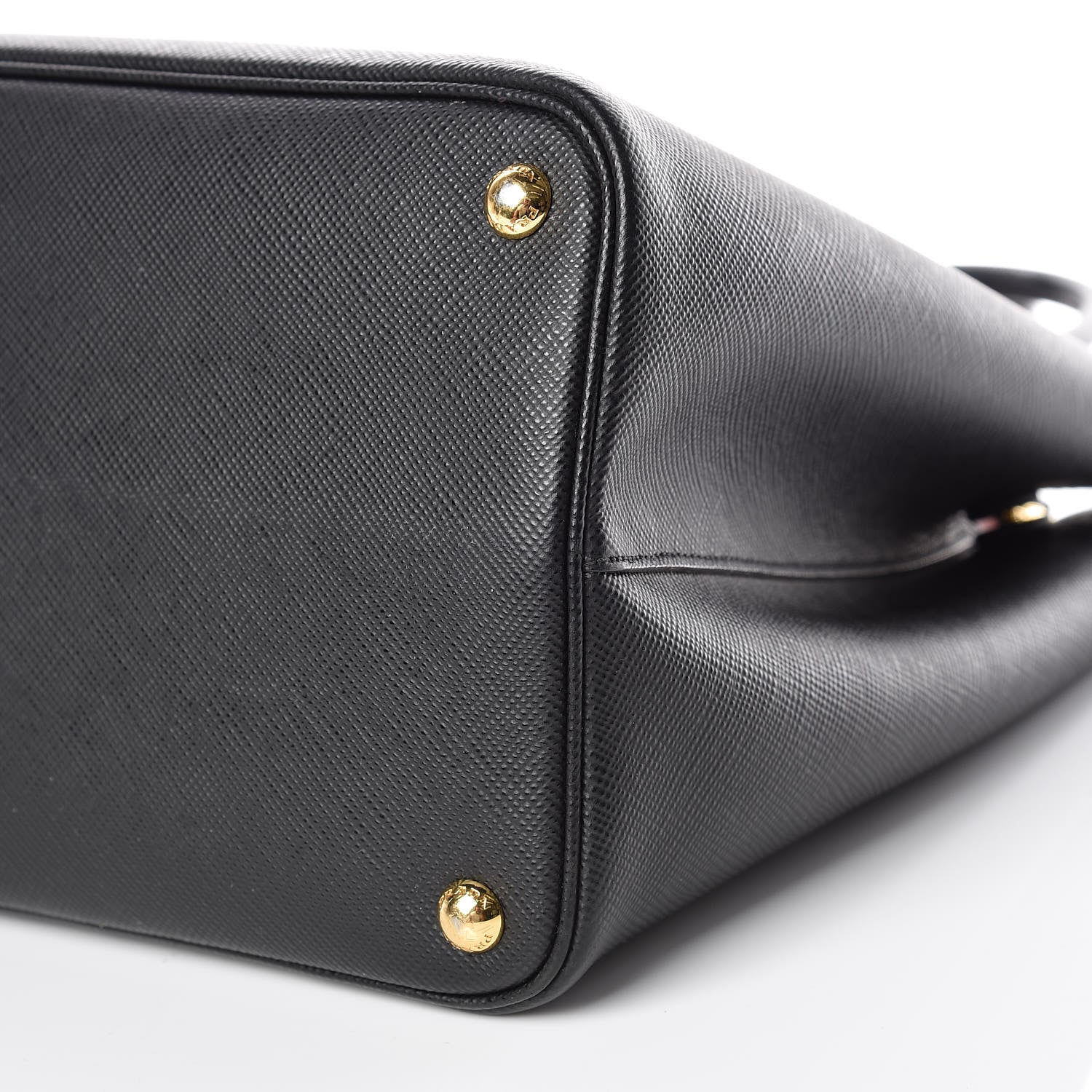 Prada Saffiano Cuir Large Double Bag Black Fuoco 16 of 23