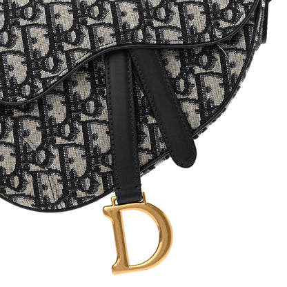Christian Dior Oblique Mini Saddle Bag Blue 8 of 11
