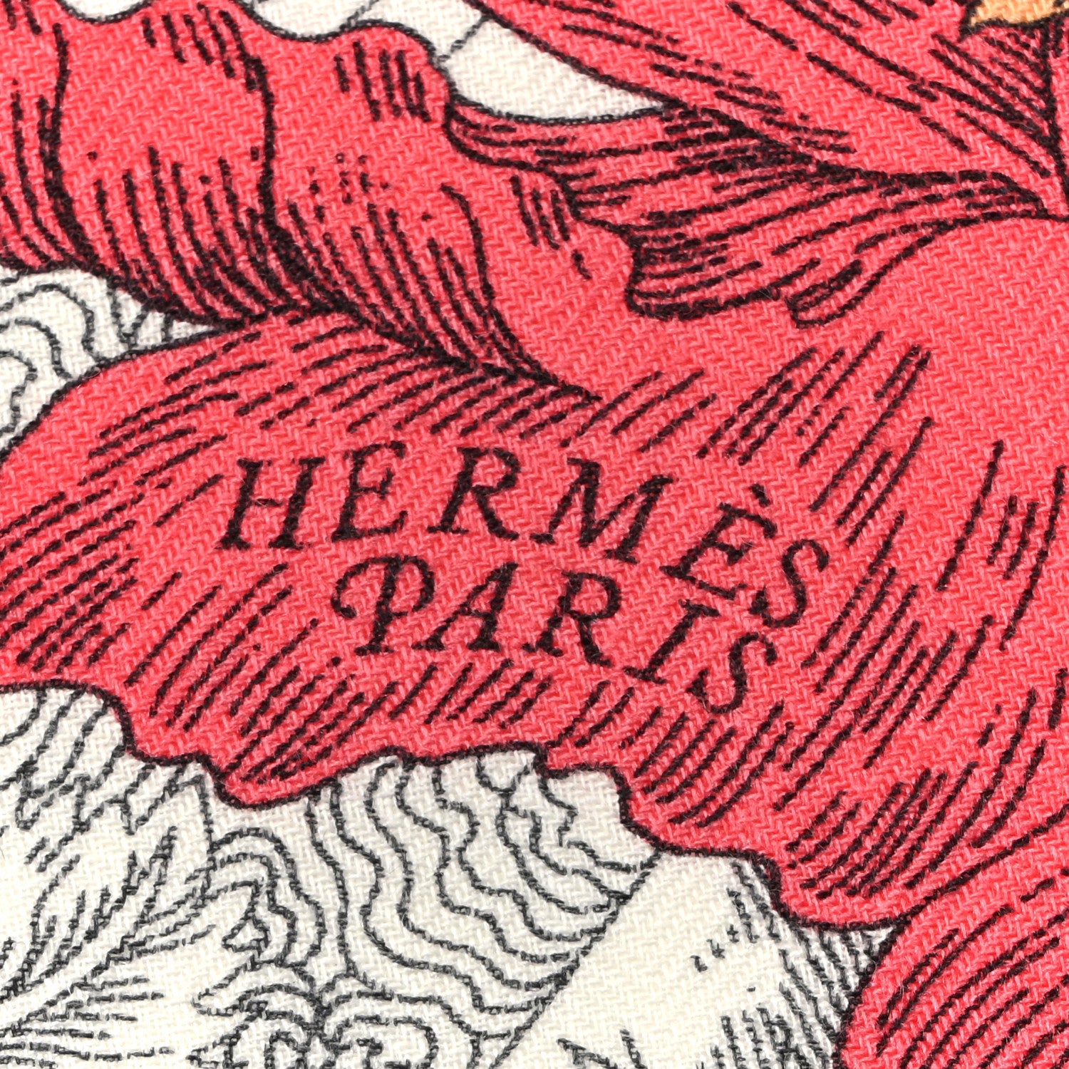 Hermes Cashmere Silk Retour a la Nature Shawl 140 White Black Multicolor 3 of 5