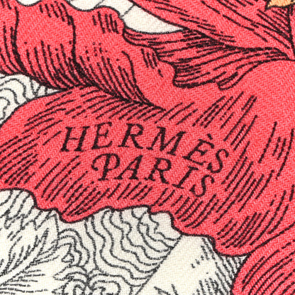 Hermes Cashmere Silk Retour a la Nature Shawl 140 White Black Multicolor 3 of 5
