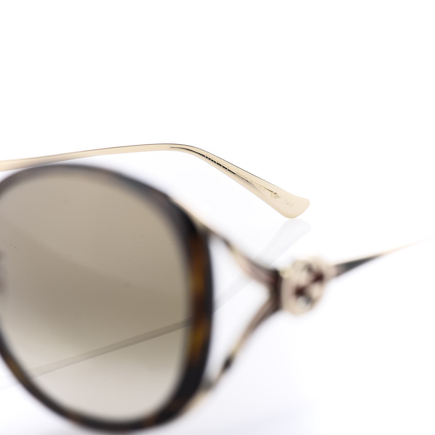 Gucci Acetate Round Frame Injected GG0226SK Sunglasses Tortoise 5 of 8