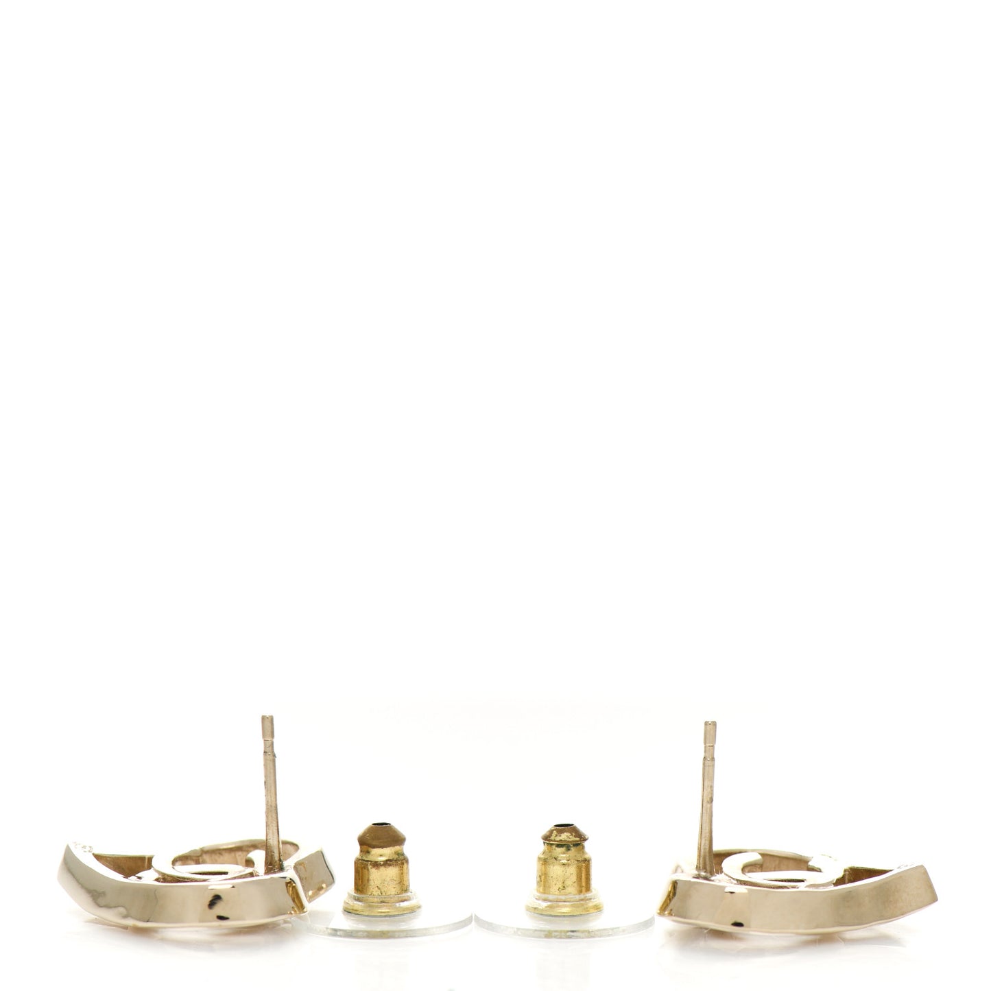 Metal CC Heart Coco In Love Earrings Gold