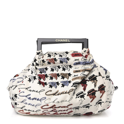 Chanel Velour Camellia Print Frame Bag White 1 of 11