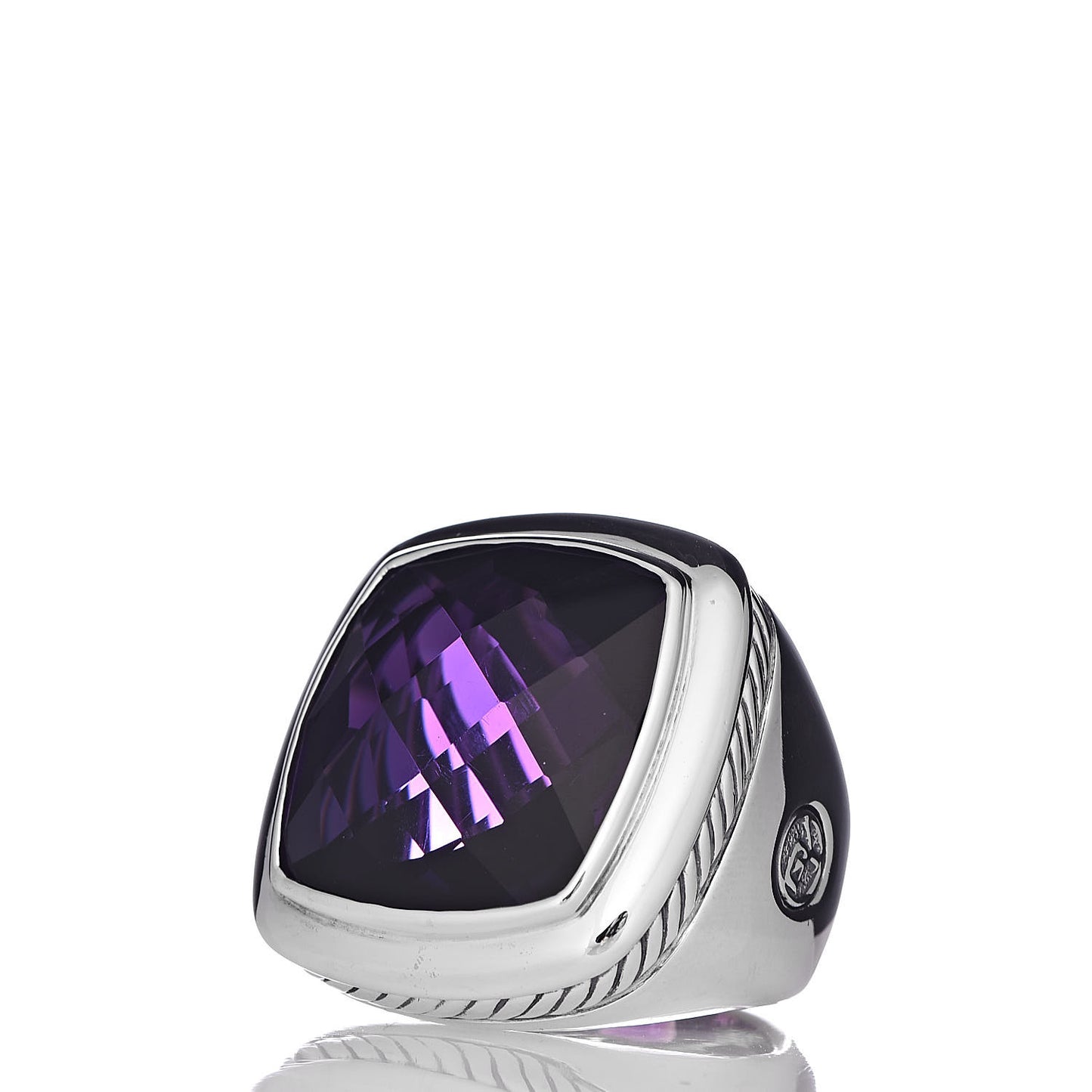 Sterling Silver Amethyst 20mm Albion Statement Ring 52 6