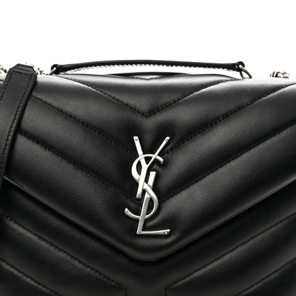 Saint Laurent Calfskin Y Quilted Monogram Small Loulou Chain Satchel Black 5 of 10