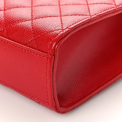 Saint Laurent Grain De Poudre Textured Mixed Matelasse Triquilt Medium Monogram Satchel New Red 8 of 8