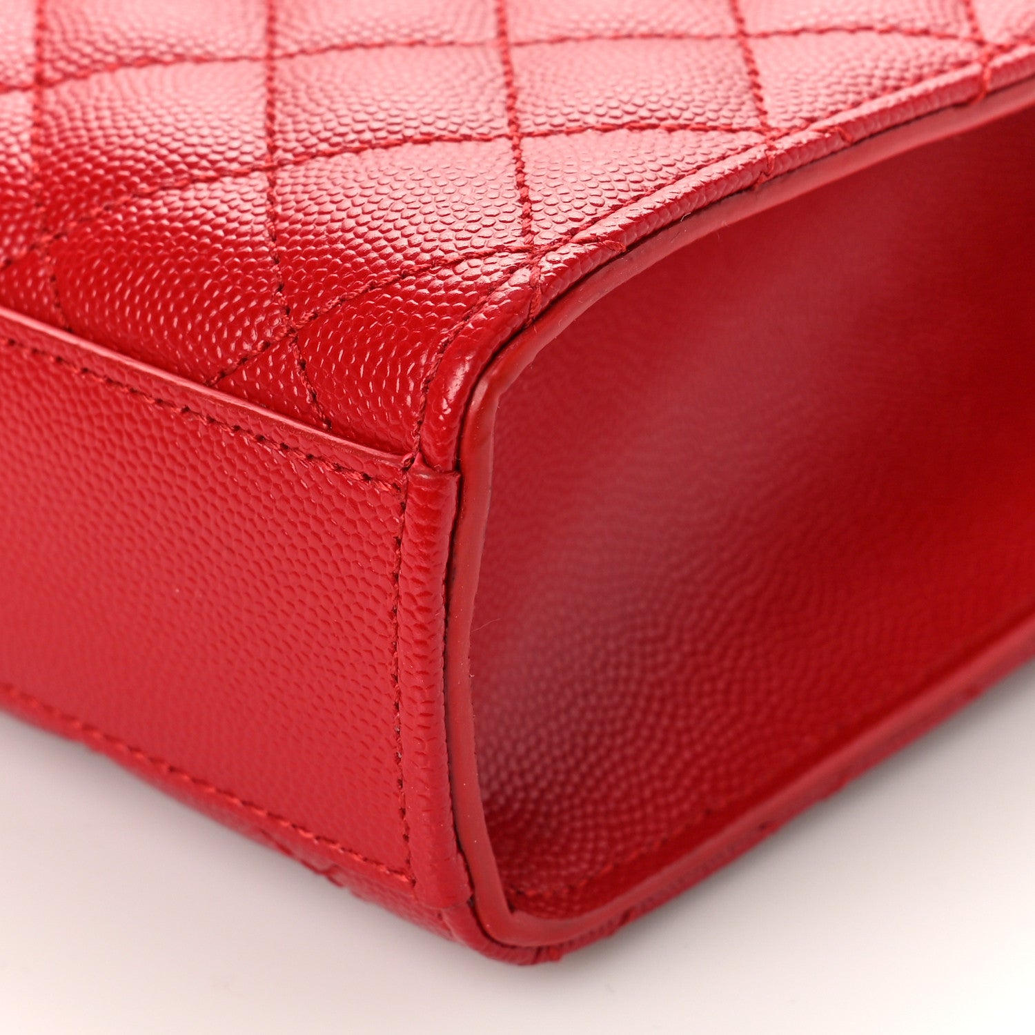Saint Laurent Grain De Poudre Textured Mixed Matelasse Triquilt Medium Monogram Satchel New Red 8 of 8