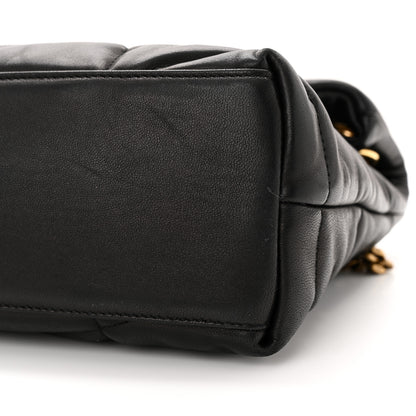 Saint Laurent Lambskin Quilted Small Loulou Puffer Monogram Chain Satchel Black 10 of 11