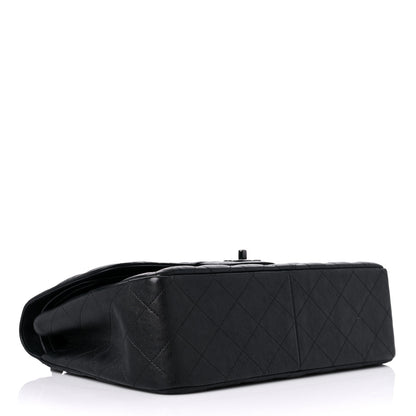 Chanel Crumpled Calfskin Quilted Jumbo Double Flap So Black 4 of 19