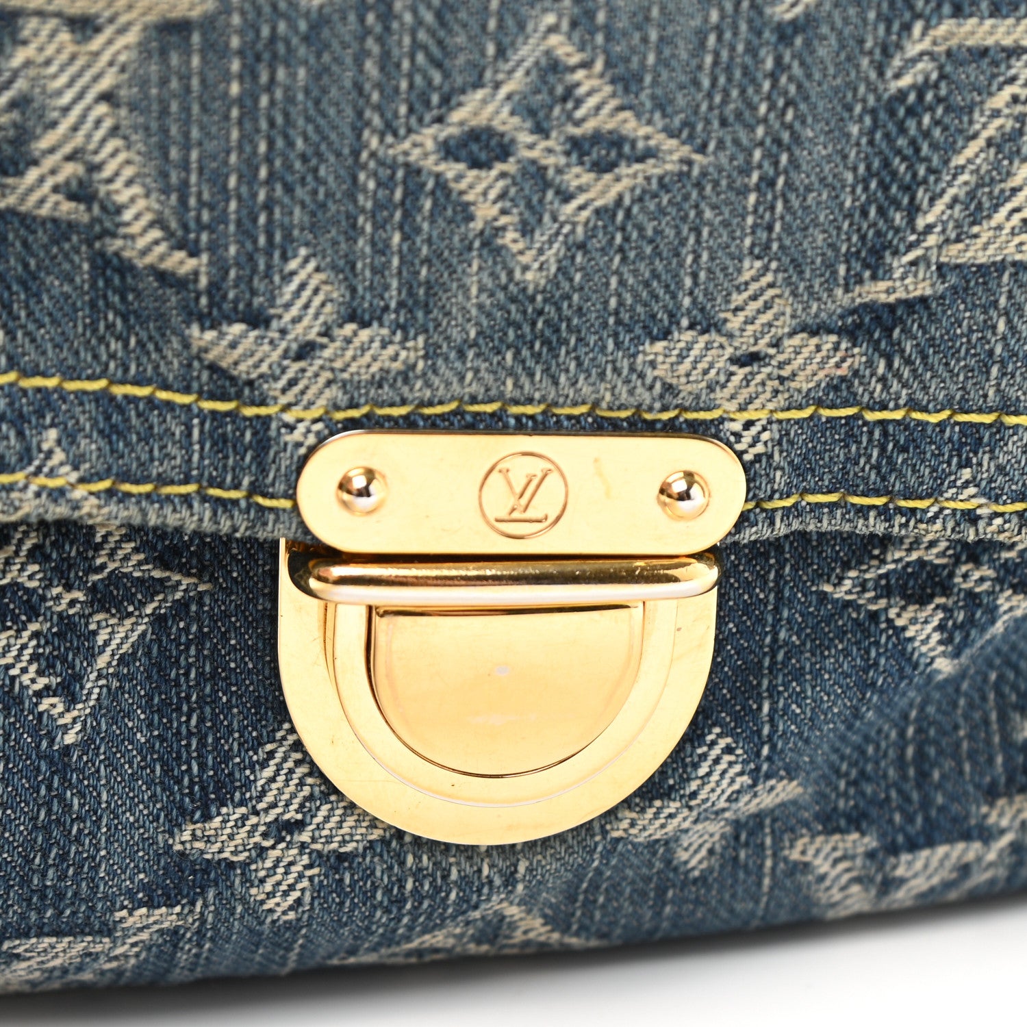 Louis Vuitton Monogram Denim Pochette Plat Clutch Blue 9 of 11