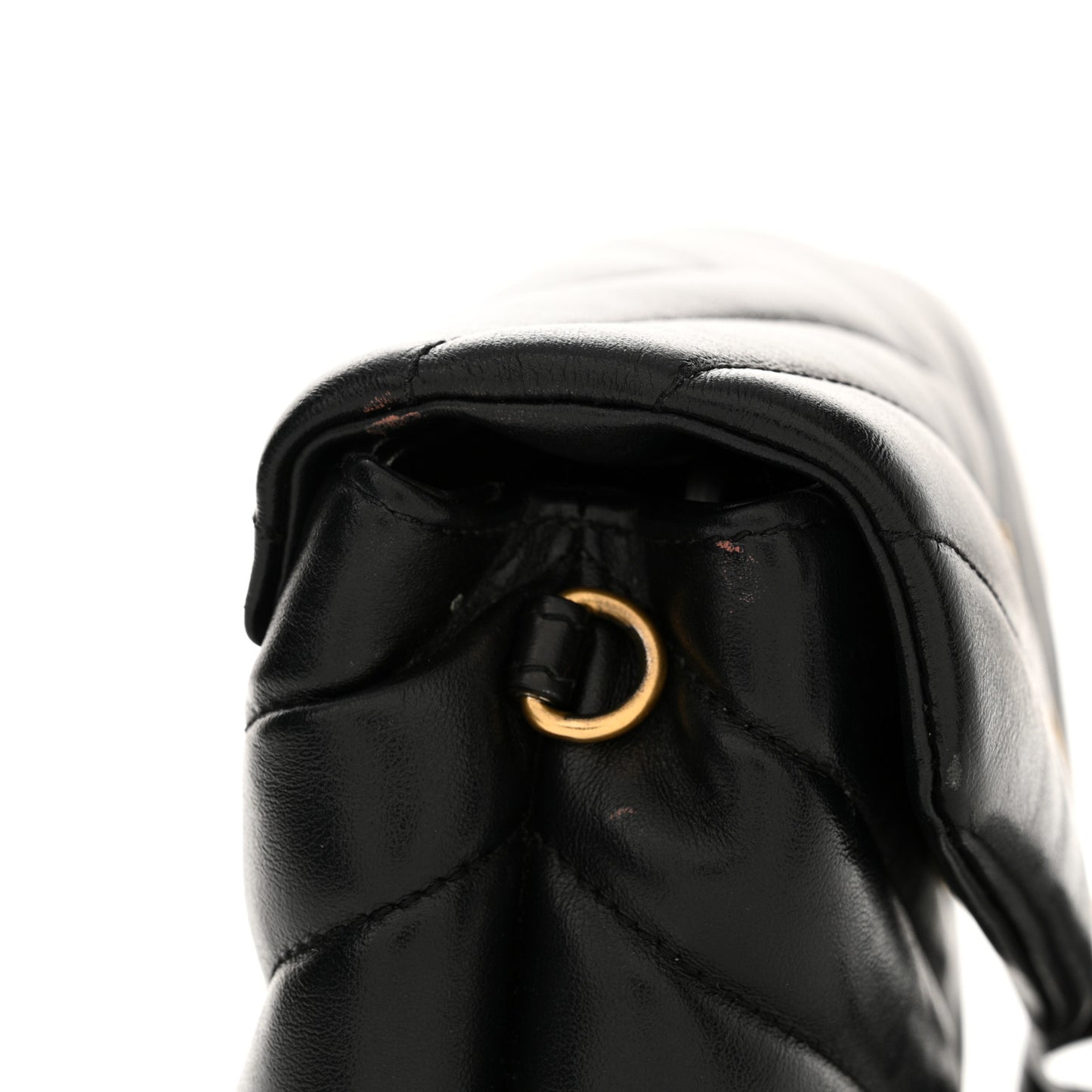 Calfskin Y Quilted Monogram Toy Loulou Crossbody Bag Black