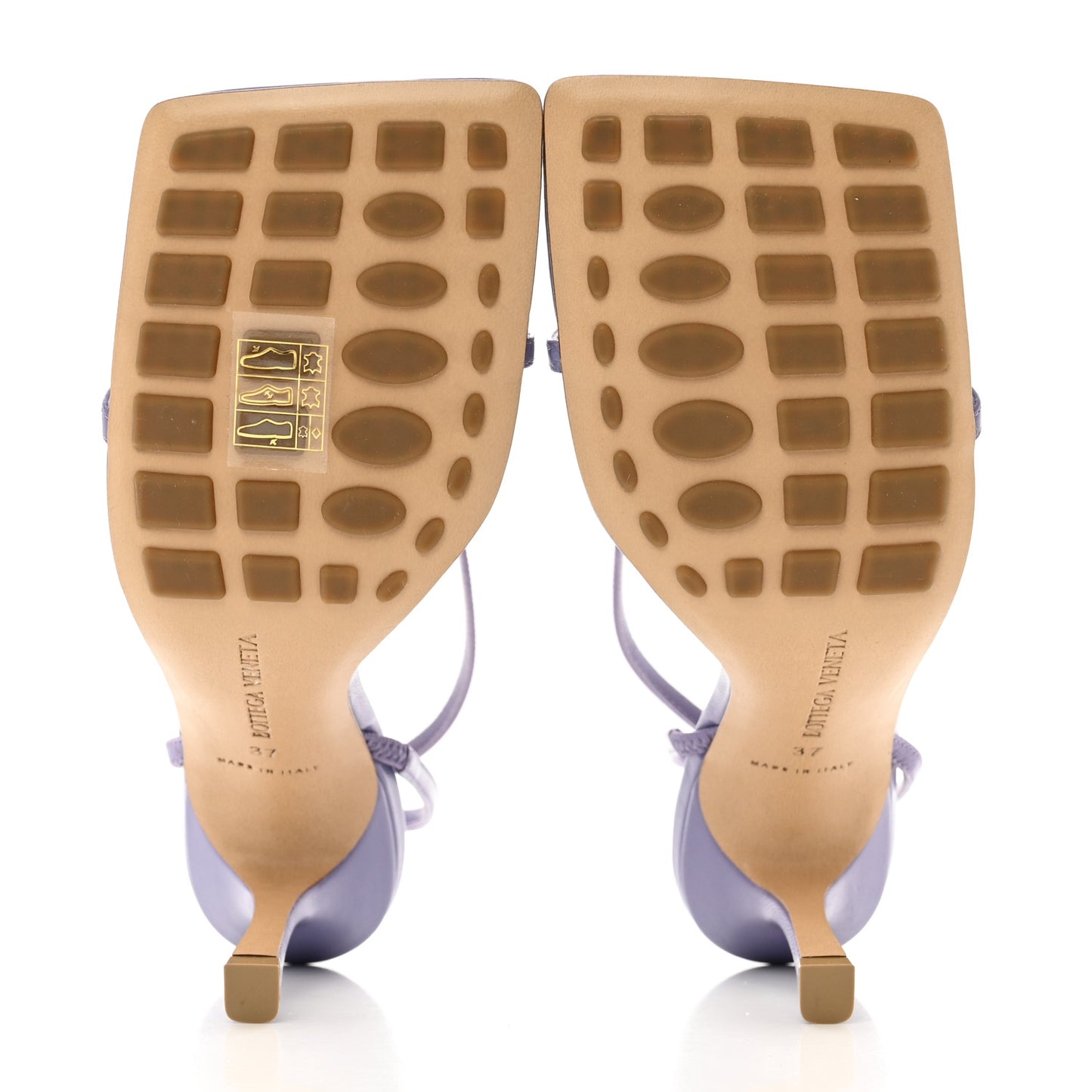 Lambskin Studded Stretch Multi Strap 90mm Sandals 37 Lavender