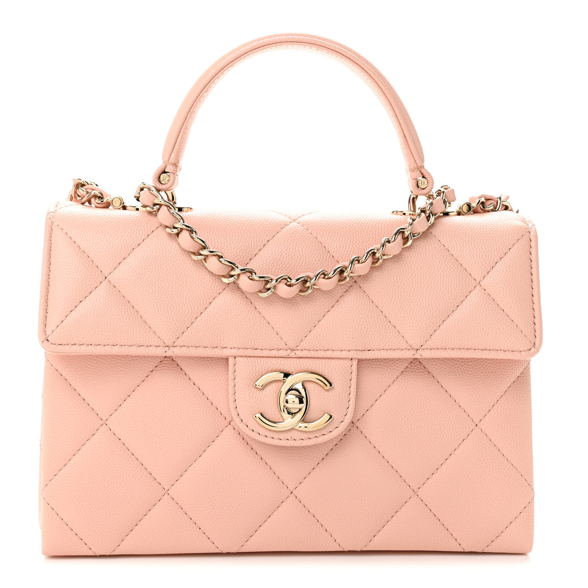 Chanel Caviar Quilted Mini Retro Twist Top Handle Flap Light Pink 1 of 12