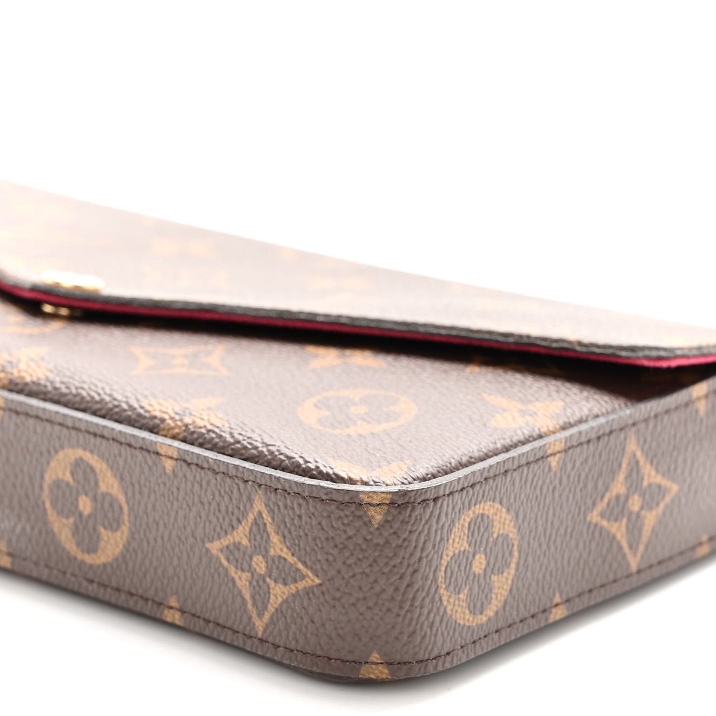 Monogram Pochette Felicie Chain Wallet Fuchsia
