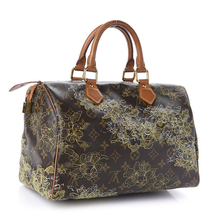 Louis Vuitton Monogram Dentelle Speedy 30 Gold 3 of 10