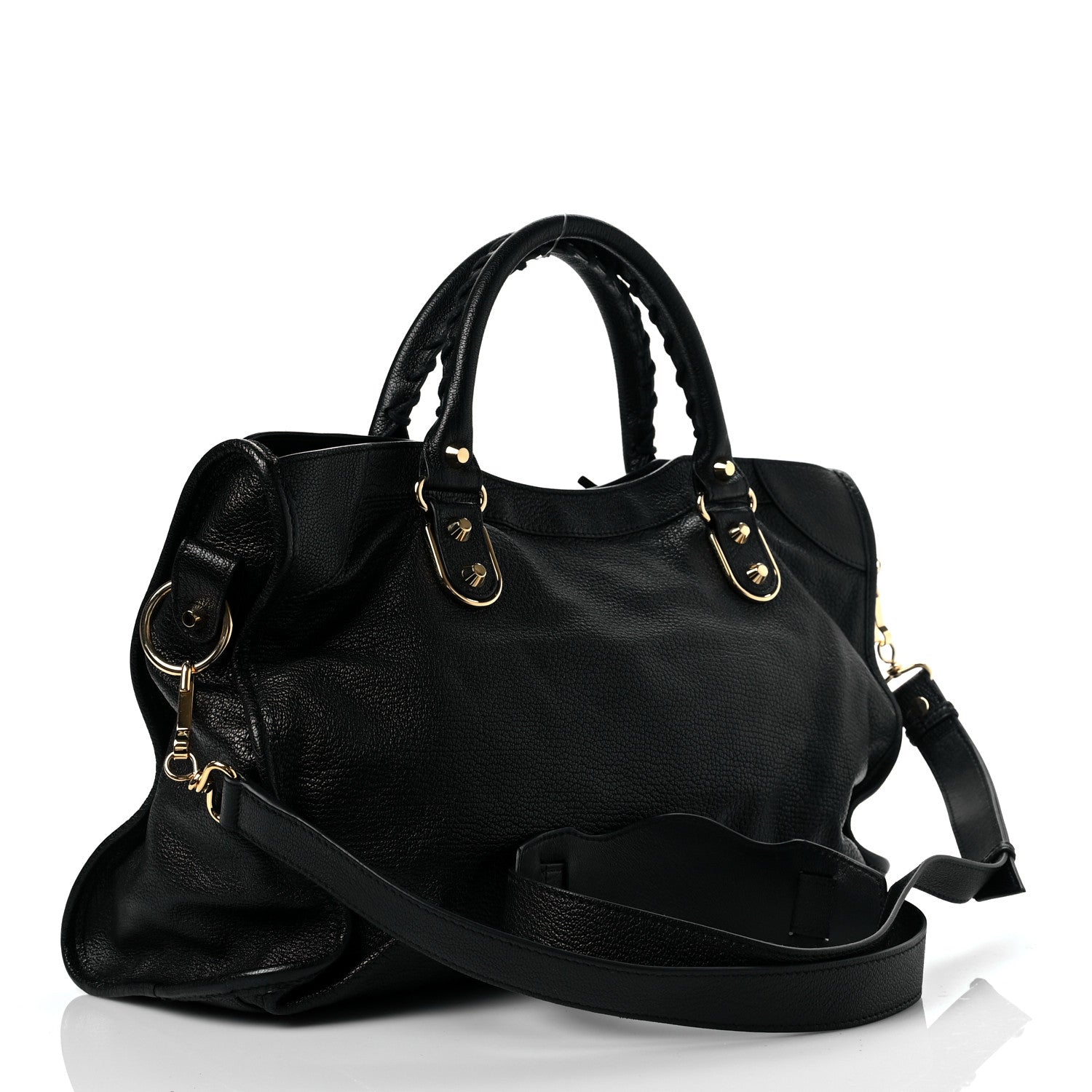Balenciaga Chevre Gold Metallic Edge Hardware City Black 3 of 7