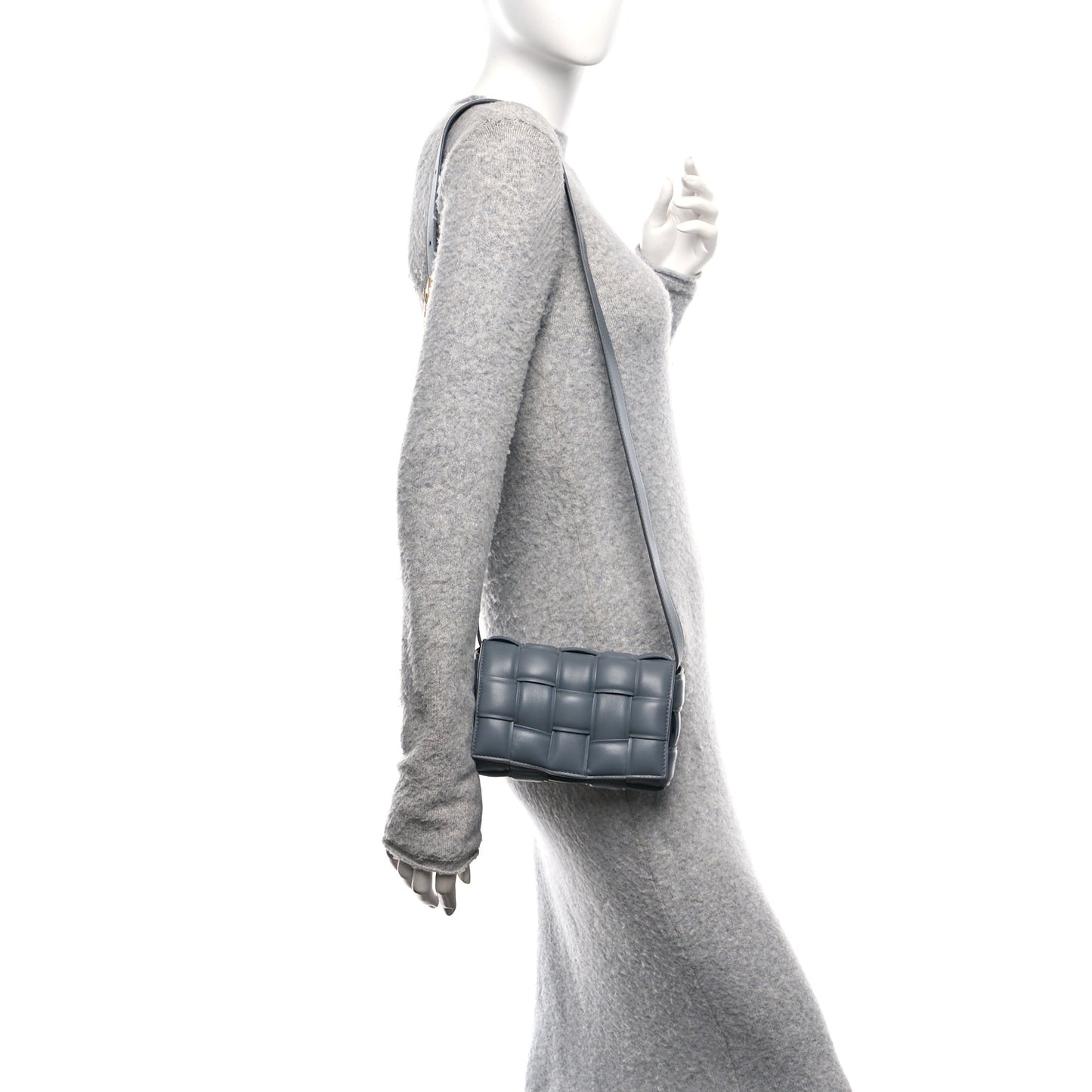Nappa Maxi Intreccio Small Padded Cassette Crossbody Thunder