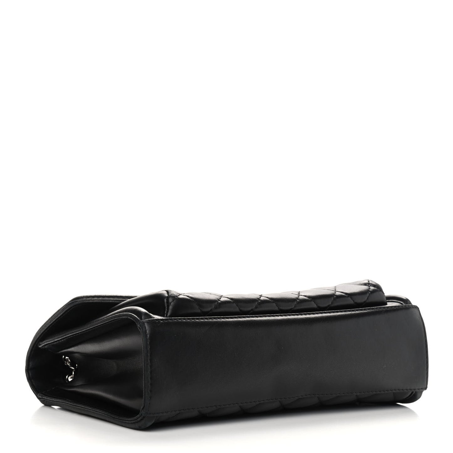 Lambskin Quilted Large Geometric Flap Black