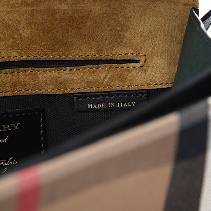 Burberry Derby Calfskin House Check Small Macken Crossbody Bag Dark Bottle Green 6 of 10