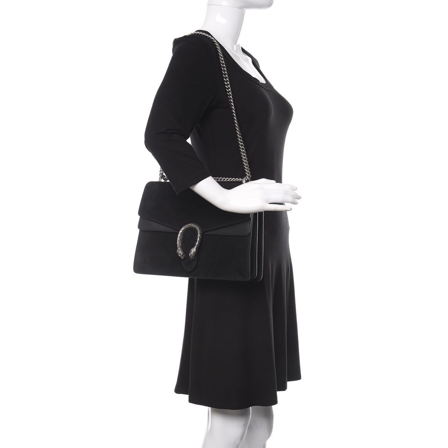 Suede Medium Dionysus Shoulder Bag Black