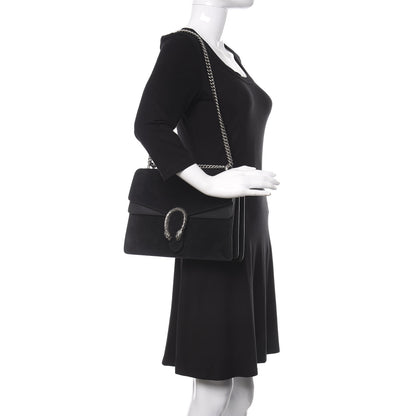 Gucci Suede Medium Dionysus Shoulder Bag Black 2 of 10