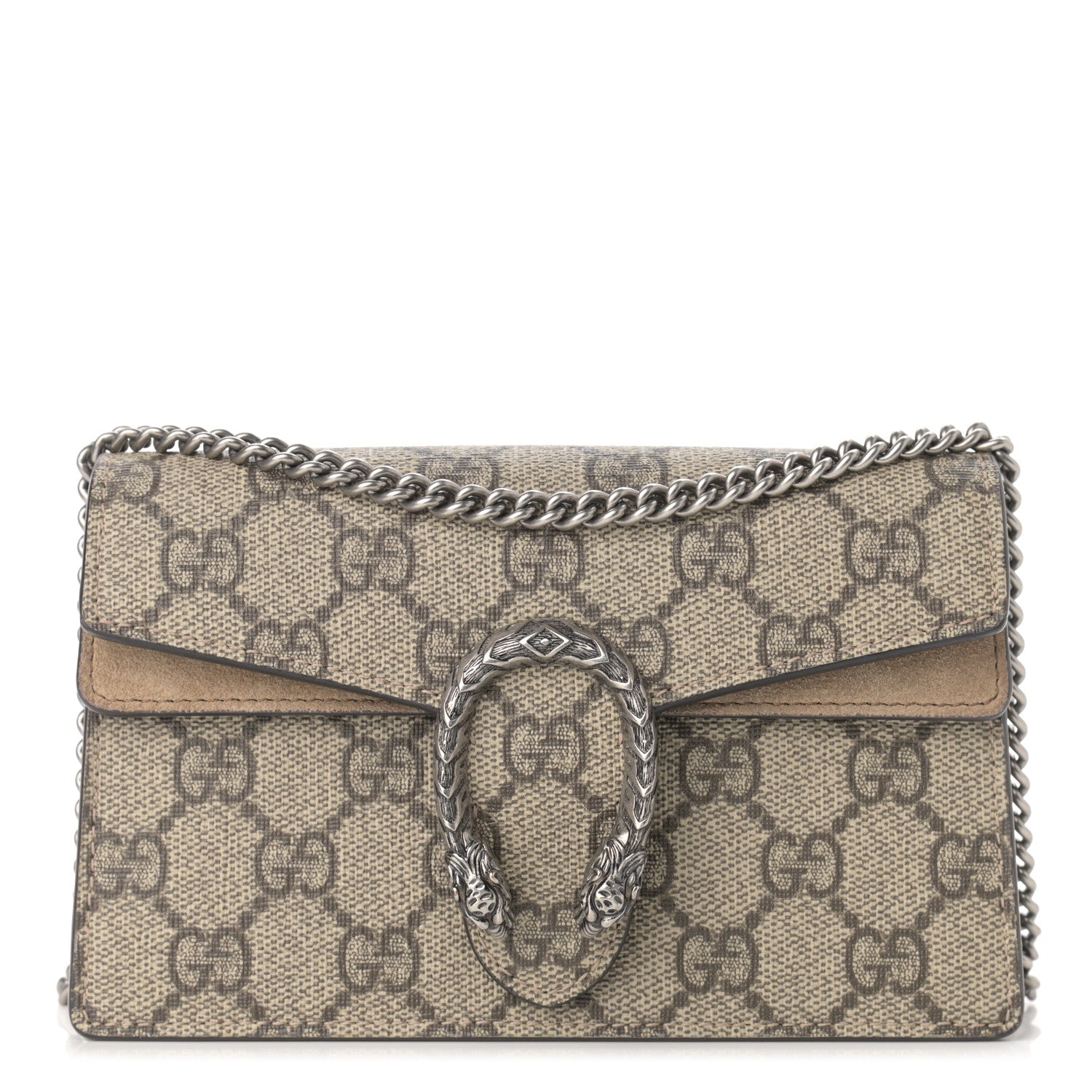 Gucci GG Supreme Monogram Super Mini Dionysus Shoulder Bag Taupe 1 of 10