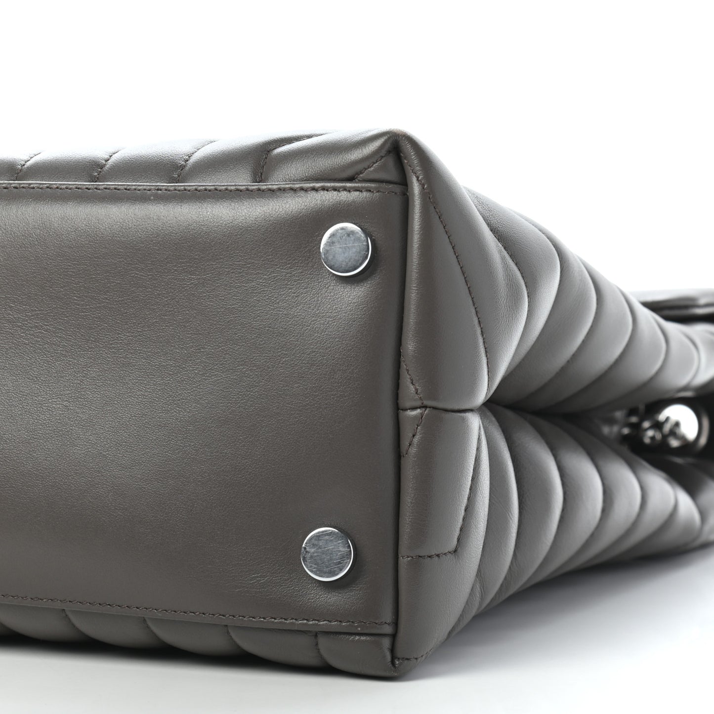 Calfskin Y Quilted Monogram Large Loulou Chain Satchel Asphalt