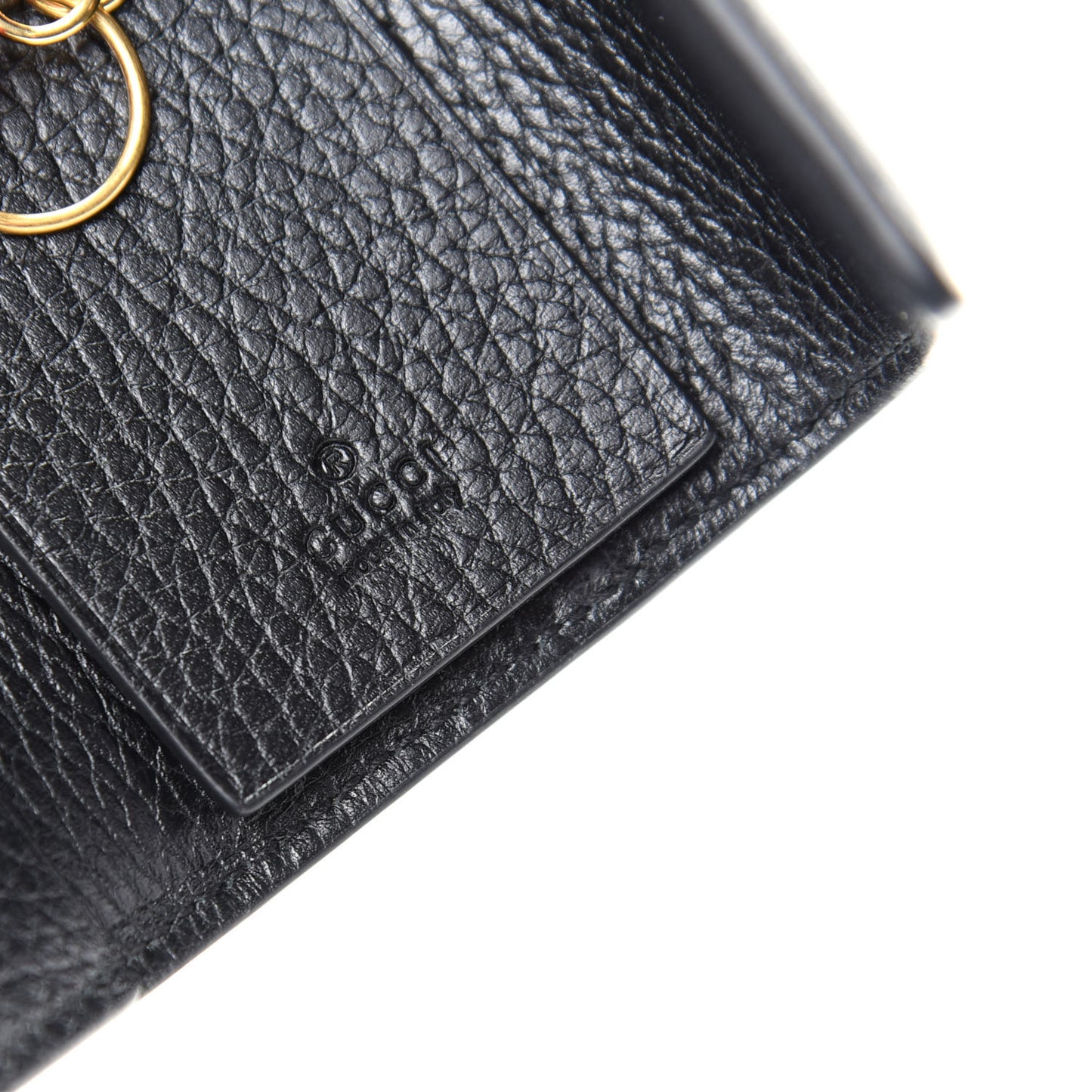 Dollar Calfskin GG Supreme Monogram GG Marmont 6 Key Holder Case Black Beige Ebony