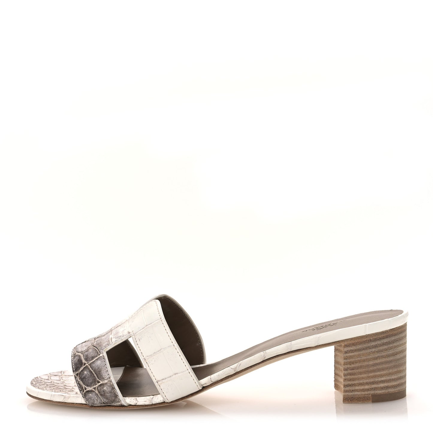 Matte Niloticus Crocodile Himalaya Oasis Sandals 40 White