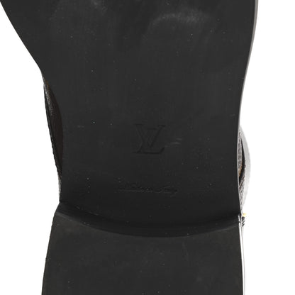 Louis Vuitton Calfskin Monogram Wonderland Flat Ranger Boots 37.5 Black 6 of 8