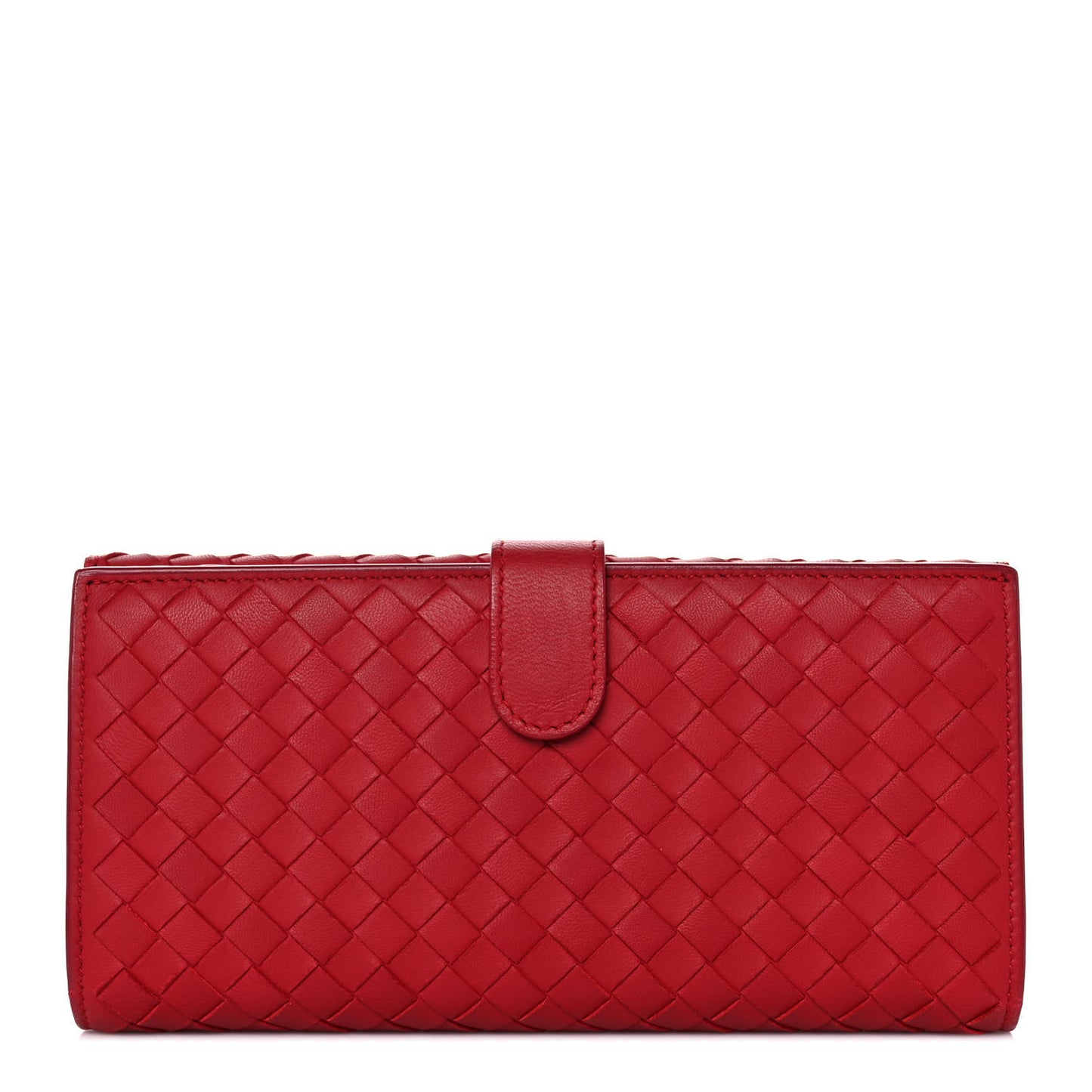 Nappa Intrecciato Continental Flap Wallet China Red