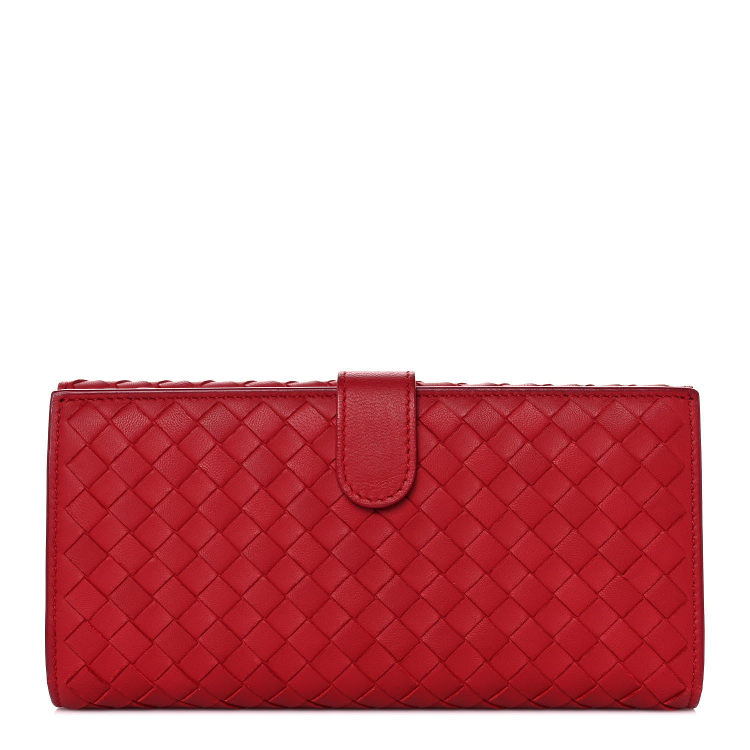 Bottega Veneta Nappa Intrecciato Continental Flap Wallet China Red 1 of 10