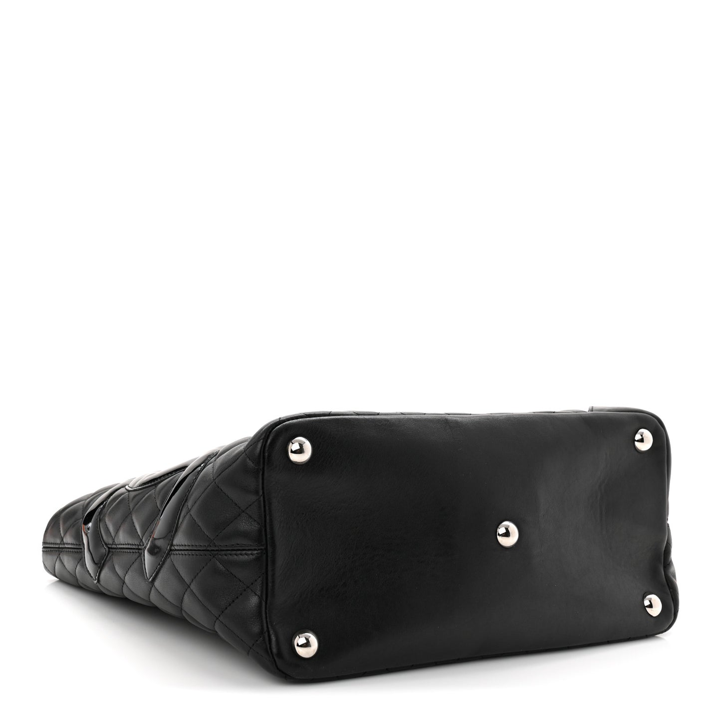 Calfskin Quilted Large Cambon Tote Black