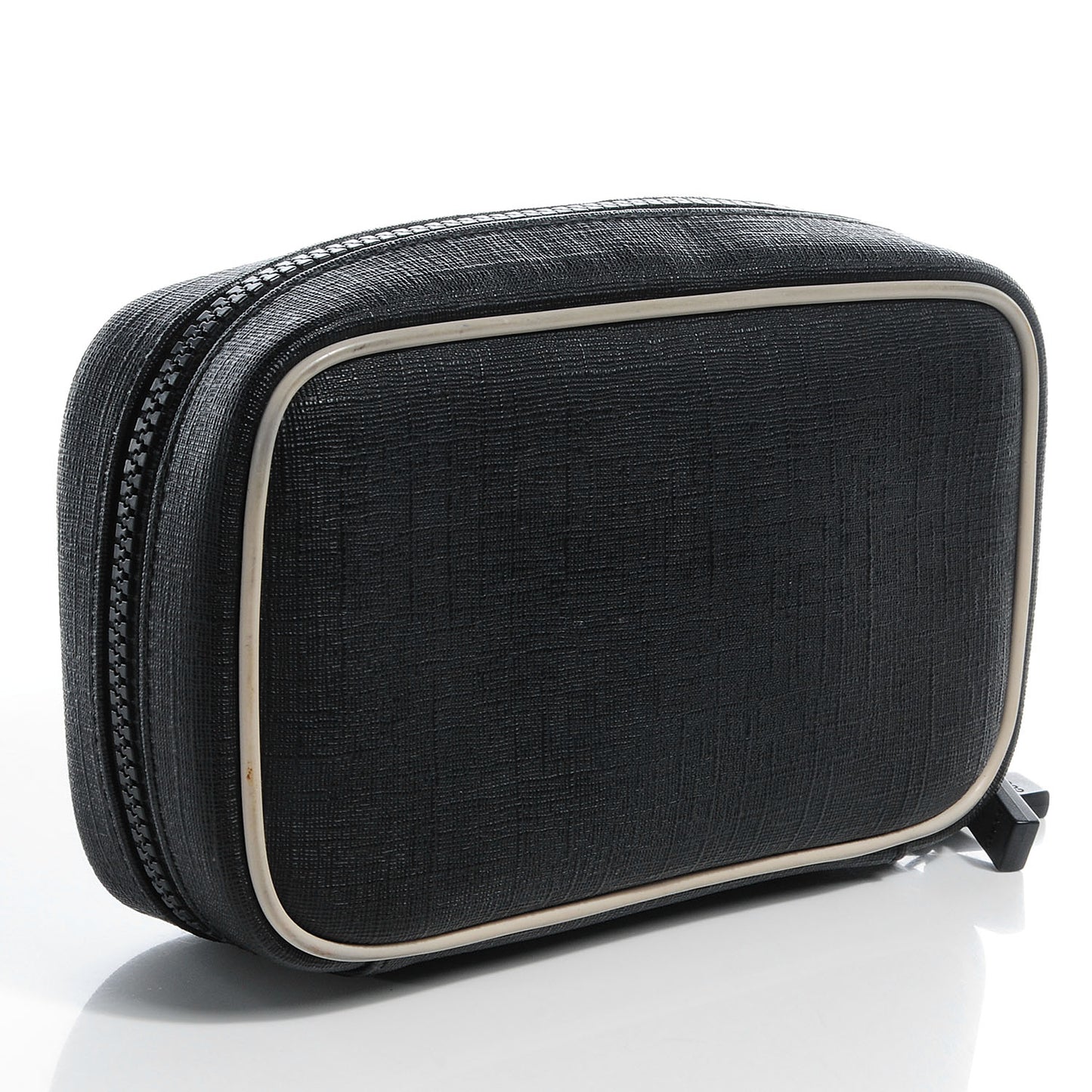 Coated Canvas Trademark Cosmetic Case Black