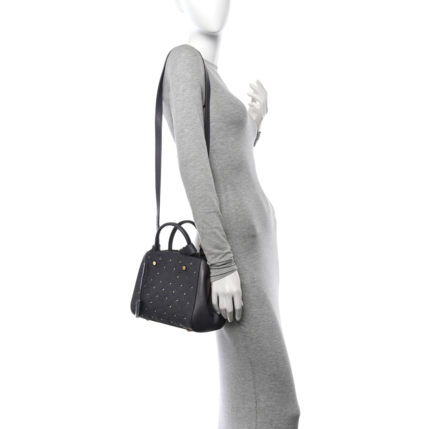 Louis Vuitton Empreinte Studded Montaigne BB Gris Silver 2 of 11