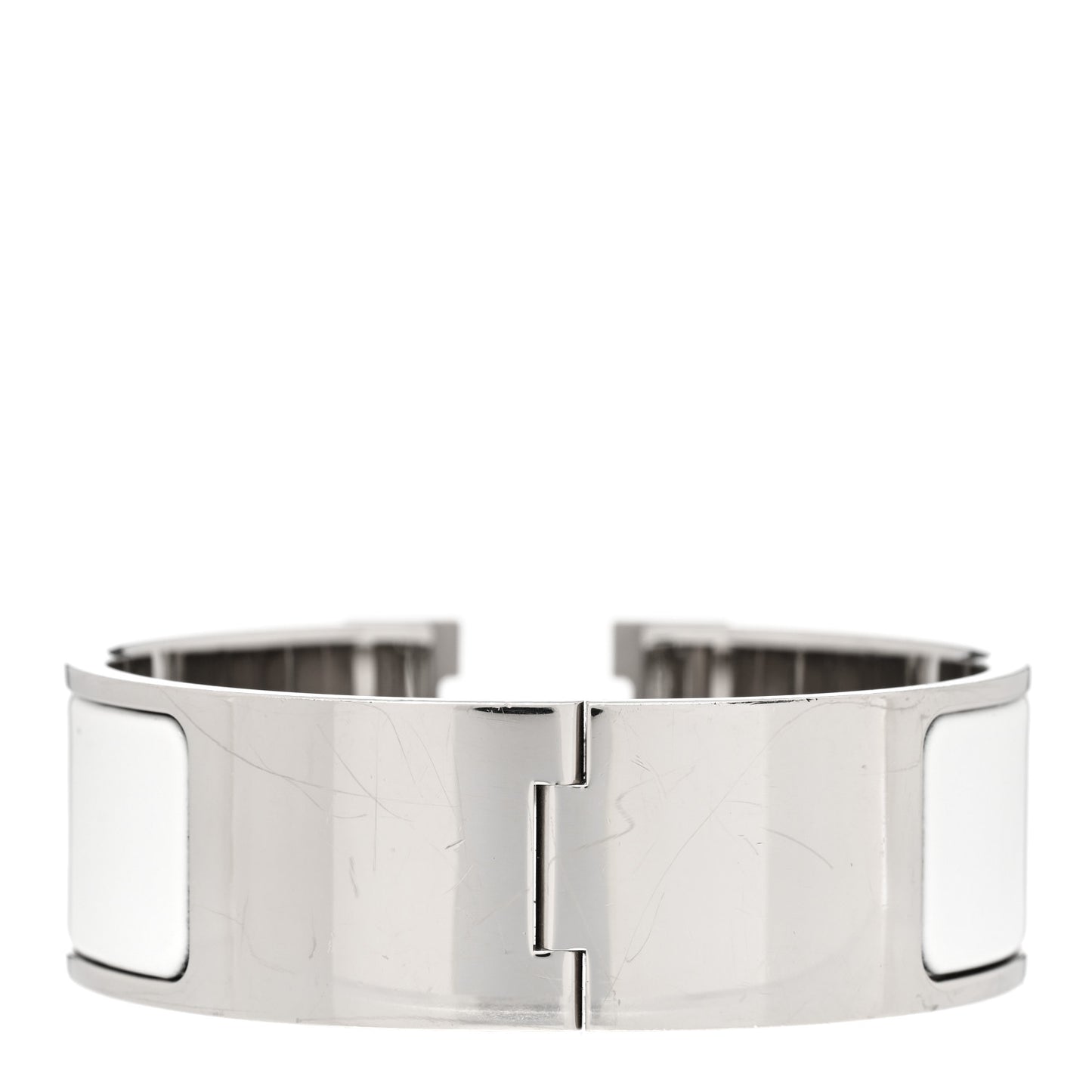 Enamel Wide Clic Clac H Bracelet PM White