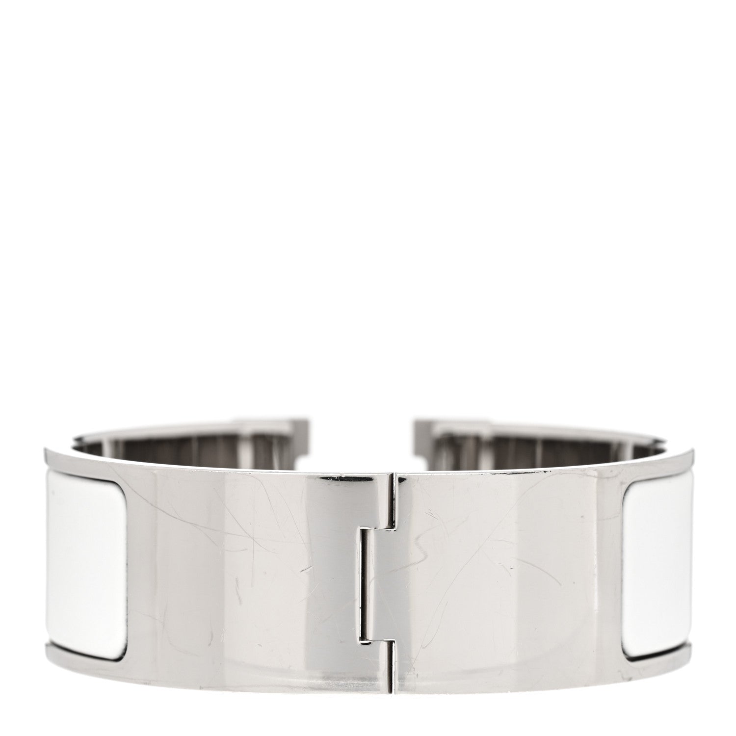 Hermes Enamel Wide Clic Clac H Bracelet PM White 3 of 4