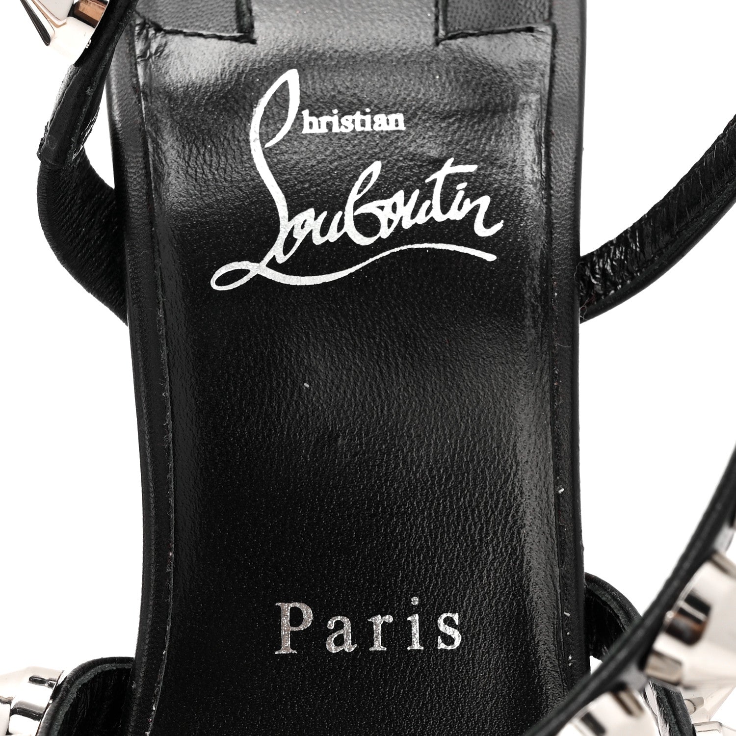 Christian Louboutin Calfskin Spikita Slingback 100 Stiletto Pumps 41 Black Silver 8 of 11