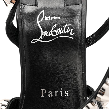 Christian Louboutin Calfskin Spikita Slingback 100 Stiletto Pumps 41 Black Silver 8 of 11