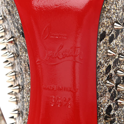 Christian Louboutin Glitter Eve Studded Escarpic 100 Pumps 35.5 Roccia Colombe Metal 6 of 7