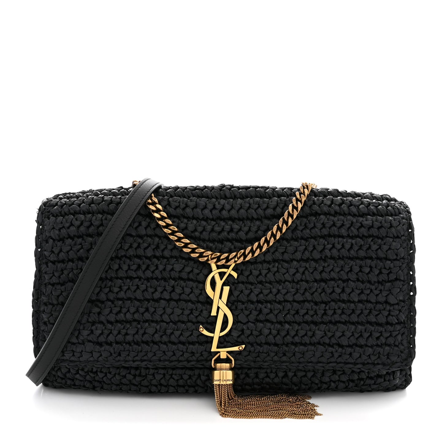 Raffia Monogram Tassel Kate 99 Black