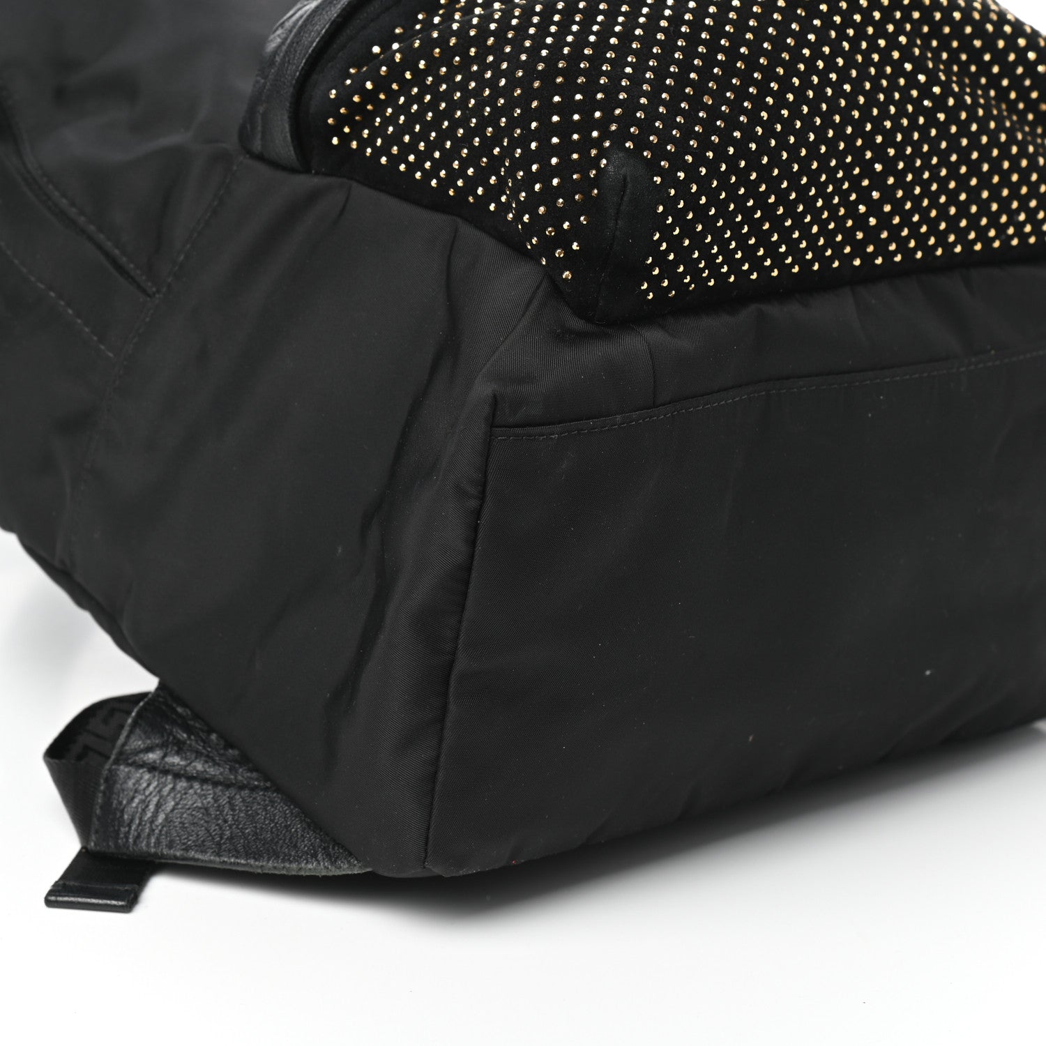 Versace Nylon Goatskin Studded Palazzo Medusa Backpack Black 9 of 10