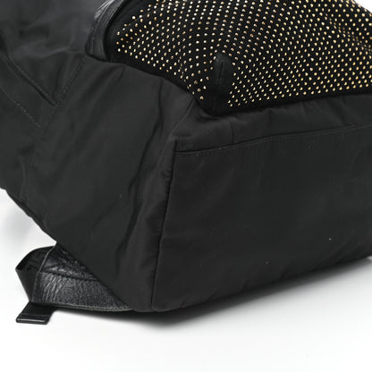Versace Nylon Goatskin Studded Palazzo Medusa Backpack Black 9 of 10