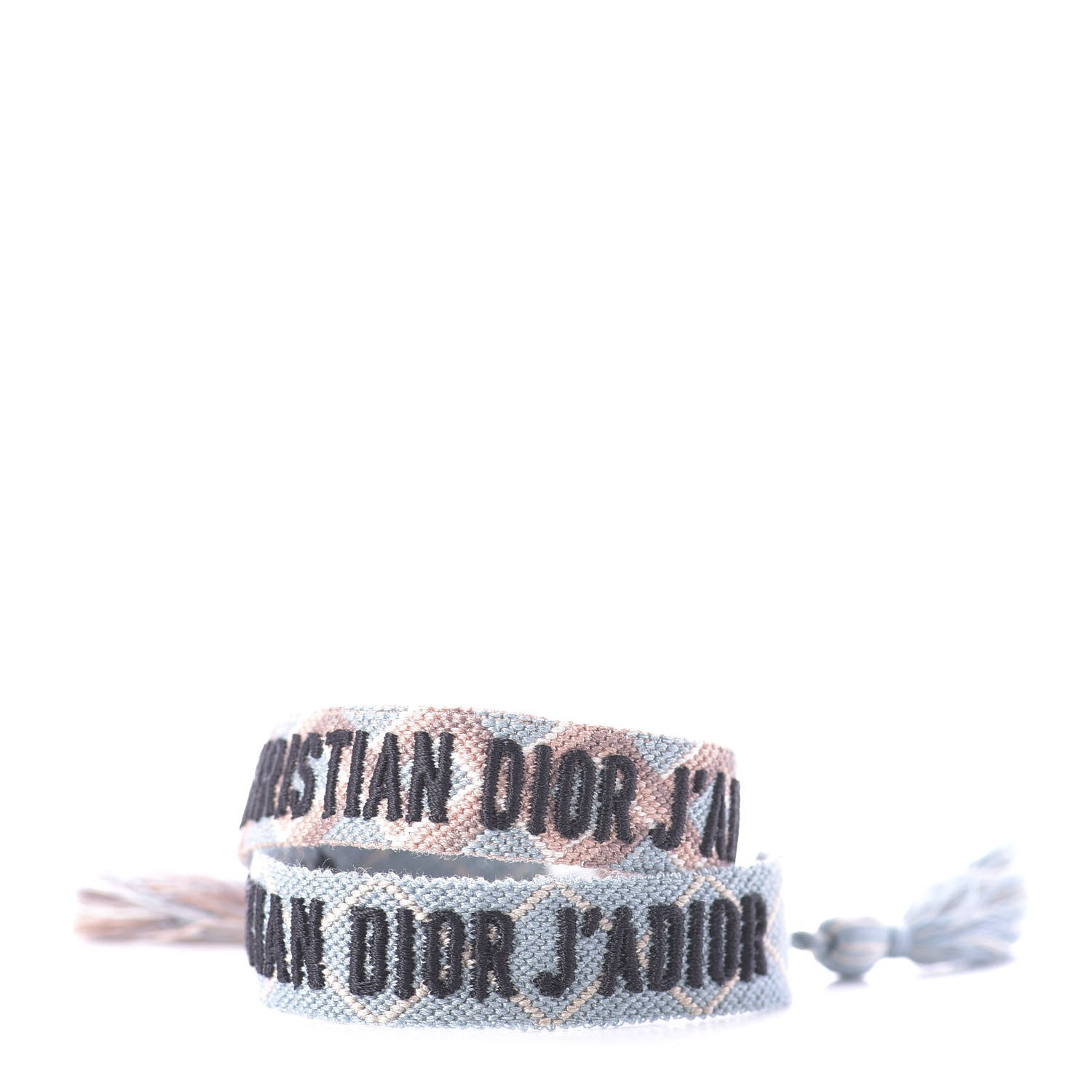 Christian Dior Woven Cotton J'Adior Friendship Bracelet Set Blue Nude 1 of 4