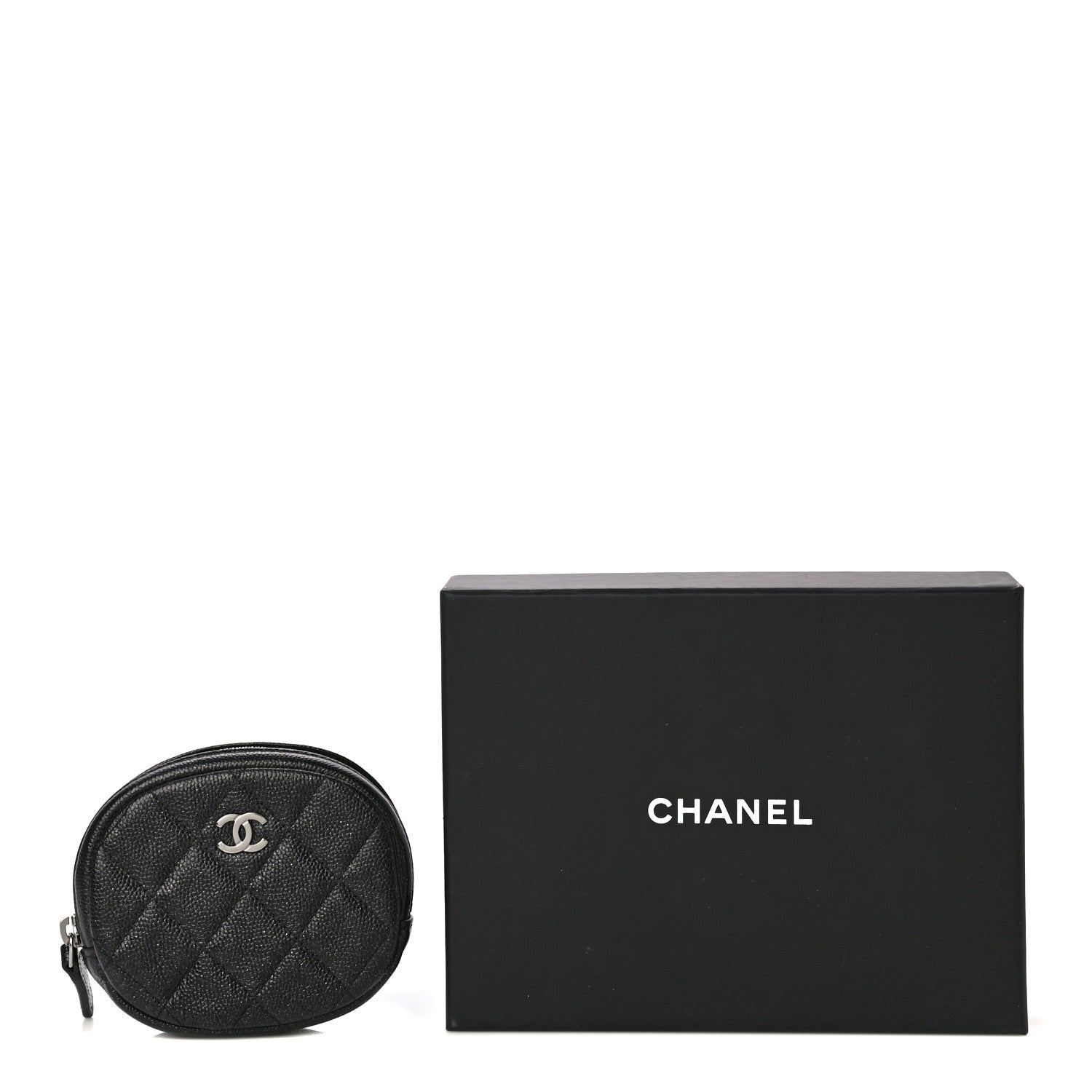 Chanel Iridescent Caviar Quilted Zip Around Classic Coin Purse Black 11 of 11